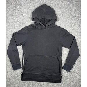 John Elliot Co Villain Side Zip Black Pullover Hoodie size 2 Made USA